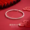 Pulsera de Plata de Ley 9999 Hielo Triturado Tres Caras para Mujer, Lujo Accesible y Pulsera Abierta Sólida de Plata Esterlina de Gama Alta como Regalo para tu Novia