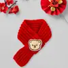 Gato Año Nuevo Accesorios para Mascotas Bufanda Danza del León Roja Hilo Caliente Tejido Bufanda para Perro Calentador de Cuello Festivo para Perro