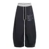 Cintura de Lunares Estilo Americano con Estampado de Letras, Pantalones Deportivos con Dobladillo Curvo para Mujer, Pantalones Anchos Sueltos Versátiles de Verano Nuevos para Bailar