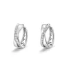 Brincos de Diamante em Forma de Cruz para Mulheres, Estilo Hong Kong, Luxo Leve, Brincos de Zircônia de Alta Qualidade, Brincos Argola Geométricos da Moda com Cravação de Diamantes