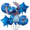 Cadena de Globos con Tema de Stich Bebé Estrella Nueva Banderín de Cumpleaños Suministros para Montaje Banner Decoración de Fiesta con Globos