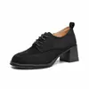 Zapatos de Piel de Vaca Suave Suela Gruesa Zapatos Individuales 2026 Primavera y Otoño Nuevos Zapatos de Piel con Cordones Estilo Británico Zapatos Planos de Cuero Versátiles Negros de Tacón Bajo