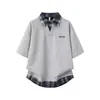 Camisa Polo de Peso Pesado Verano para Hombre Camiseta de Manga Corta Estilo Ins Sencillo Holgada Versátil de Marca de Moda Cuello Campana Media Manga Camiseta de Estudiante
