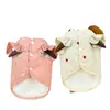 Ropa para Perros y Mascotas para Cachorros Pequeños, Teddy, Bichón, Schnauzer, Pomerania, Gato, Talla 24, Chaleco de Algodón con Mangas Volantes en Forma de Corazón
