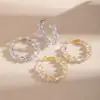 Pendientes de aro grandes de diamante puntiagudo incrustado en cobre para mujer, lujo ligero, pendientes irregulares en forma de C con circonita, estilo europeo y americano, temperamento, pendientes redondos, venta al por mayor