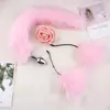 Plug Anal de Cauda, Uniforme Sexy Vestível de Mulher-Gato para Mulheres, Acessórios de Treinamento SM, Ferramenta de Auxílio Sexual para Casais na Cama