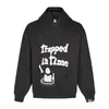 Sudadera con capucha de terciopelo Bpm con estampado de letras Broken Planet, holgada, casual, para hombre y mujer, moderna, otoño e invierno