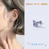 Brincos de Tarraxa de Aço Titânio Borboleta Moda Luxo Leve em Atacado para Mulheres, Brincos Exclusivos de Nicho, Sem Necessidade de Remover ou Furar