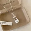 Collar Largo con Borlas Plateadas del Mismo Estilo que una Bloguera Coreana para Mujer, Cadena para Suéter de Tetera de Alta Gama Elegante y Versátil para Mujer