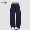 Calça xadrez colorida Little Fitter para meninas, nova coleção de outono, cós elástico, calça de malha com perna curva, calça comprida infantil
