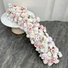 Arreglo Floral para Fondo de Boda, Decoración Floral de Arco, Escaparate, Flores de Mesa para Sala de Exposiciones, Tira Larga de Flores, Flores Artificiales, Flores Falsas, Flores para Decoración de Punto Fotográfico Popular