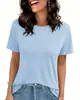 Camiseta de manga curta TK Amazon europeia e americana transfronteiriça mais vendida, peça íntima casual fina de verão com gola redonda, top liso modelador