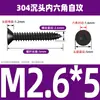 Tornillos Autorroscantes de Acero Inoxidable 304 con Cabeza Avellanada y Hexágono Interior Tornillos para Madera de Cabeza Plana Tornillos Autorroscantes de Hexágono Interior M3M4M5M6
