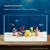 Casa Abacaxi Aquário Paisagem Pequenos Enfeites Desenho Animado Bob Esponja Calça Quadrada Enfeites de Resina Peixes e Camarões Evitar Casa Abacaxi Aquário