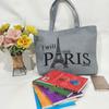 Bolso de Lona Casual para Mujer Transfronterizo Bolso de Hombro con Logotipo Impreso Bolso de Mano para Tutoría Estudiantil Bolso con Patrón de Moda Bolso de Mujer