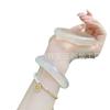 Pulsera de calcedonia blanca hielo natural pulsera de ágata helada lichi pulsera de jade caballo oro champán moda temperamento pulsera de calcedonia