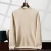 Suéter de Cachemira para Hombre 100% Cachemira Pura Cuello Alto Fino Corte Holgado Talla Grande Casual de Negocios Suéter Base de Punto