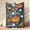 Manta de Franela de Halloween de ETSY para el Hogar, Manta Linda de Fantasma y Calabaza para Siestas en la Oficina