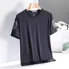 Fabricante Directo Camiseta de Seda Helada de Verano para Hombre Cuello Redondo Secado Rápido Manga Corta Delgada Transpirable Top de Media Manga Moda Deportiva para Hombre