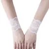 Puños de Encaje Lolita Protección Solar para Conducir Muñequeras Elásticas Cortas para Mujeres Cubriendo Cicatrices y Tatuajes