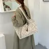 Bolsa tote casual para mulheres, nova coleção de outono 2026, design de bolinhas, bolsa de ombro, bolsa de axila, grande capacidade, adequada para escola e trabalho