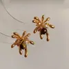 Brincos Geométricos de Zircônia Pedra Olho de Tigre Agulha de Prata Maillard Retro Nicho Brincos Elegantes Luxo Acessível Brincos de Alta Qualidade para Mulheres