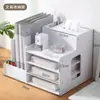 Prateleira de Armazenamento Simples para Mesa de Escritório Armazenamento de Mesa Tripla Multicamadas Prateleira Vertical para Armazenamento de Pequenos Objetos de Mesa