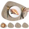 Mantel Individual de Cuero con Textura de Tela Escandinava Ins Gota de Agua Impermeable y a Prueba de Aceite Mantel de Mesa de Alta Gama para Plato de Cena Tapete Aislante Anti-Escaldaduras