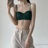 Lingerie de Renda Francesa para Mulheres, Sutiã Sem Aro Meia Taça, Estilo Menininha, Sexy Fino Respirável Anti-Choque Recolhedor