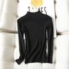¡Retroalimentación rentable para clientes antiguos! Suéter básico de cuello semi alto, corte ajustado, adelgazante, color sólido, para otoño e invierno, para mujer
