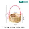 Cesta de Flores de Mimbre con Asa Rosa Transfronteriza Cesta de Flores Tejida a Mano Cesta de Huevos Cesta de Mimbre de Princesa Cesta para Arreglos Florales de Florería