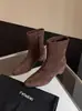 Botas de Cano Curto Retro Camurça Bico Quadrado Salto Escondido 5cm Feminina Outono Inverno Novas Zíper Lateral Botas Emagrecedoras Botas Femininas que Valorizam