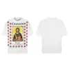 Saint vintage Estilo Americano High Street Holgada Vtg Camiseta de Manga Corta para Hombre Camiseta Estampada Alfabeto Figura Camiseta Urbana