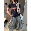Além disso, a nova camiseta redonda de manga curta com estampa de letras de cachorro, fofa e jovial, estilo coreano de outono MQ1766