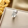 Anillo Ladrillo de Diseño Nicho de Alta Gama Lujo Accesible para Mujer Moda Europea y Americana Creativo Zirconia Chapado en Oro Anillo Abierto Ajustable