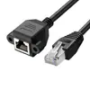 Línea de extensión RJ45 de codo derecho con orejas Cable de red RJ45 Línea de extensión macho y hembra Boca de malla Línea de extensión macho y hembra con tornillo