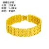 Pulsera Dorada de Moda Kaiwei con Varios Diseños Pulsera de Trébol Chapada en Oro de 24 Quilates Cadena de Reloj Ancha con Patrones Brillantes para Hombre