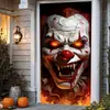 Adesivos Populares de Halloween para Porta da Amazon Temu Cobertura de Porta de Palhaço Caveira Decoração de Porta para Festa de Casa Mal-Assombrada Sala de Escape
