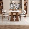 Mesa de Jantar e Cadeiras de Ardósia Retangular Doméstica Apartamento Pequeno Simples Moderna Estilo Retrô Francês Cor Creme Mesa de Jantar Italiana de Madeira Maciça