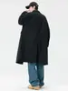 Abrigo de Lana Holgado de Longitud Media Casual para Hombre Primavera 2026, Abrigo Estilo Coreano para Jóvenes, Ropa Casual de Moda para Caballero