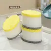 Cepillo de Esponja con Mango Largo para Ollas, Cepillo Doble Cara para Lavar Platos de Cocina, Estropajo Descontaminante Potente, Cepillo de Limpieza con Cabezal de Cepillo Reemplazable