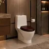 Conjunto de 1 peça, assento de vaso sanitário, assento de vaso sanitário de madeira de pinho maciço, fechamento suave, desmontagem rápida, Alongado
