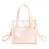 Bolsa de Ombro Feihong Transfronteiriça em PVC, de Aparência Sofisticada, Bolsa de Mão Casual e Moderna, Bolsa Tote de Viagem Transparente em PVC que Pode Ser Usada na Transversal