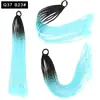 Pelucas Trenzadas de Colores Estilo Europeo y Americano, Coletas de Color Degradado, Trenzas de Espiga de Celebridades de Internet, Trenzas de Boxeadora de Tres Hebras para Discoteca