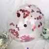 Atacado do Fabricante Balões de Lantejoulas Balões de Látex Transparentes com Lantejoulas Decoração de Casamento Aniversário Balões de Látex Transparentes de 12 Polegadas