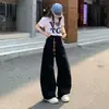 Pantalones de guadaña de nuevo estilo con un ambiente americano de alta gama, geniales, marca moderna unisex, jeans de guadaña casual de corte holgado