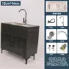 Gabinete Integrado para Fregadero de Cocina de Acero Inoxidable, Gabinete de Fregadero Simple para el Hogar, Gabinete con Fregadero Simple/Doble