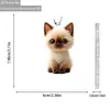 Decoración Colgante Transfronteriza Nueva de Acrílico Plano Animal Lindo Gato Siamés