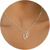 Comercio Exterior Más Vendido Diseño Creativo Collar de Palabras Artístico Lujo Ligero Gama Alta Diseño de Nicho Joyería para Mujer