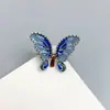 Anillo de Mariposa Vintage Étnico Paisaje Azul Tailandés Esmaltado para Mujer Moda Simple Artesanía Epoxi Exquisita Versátil Joyería